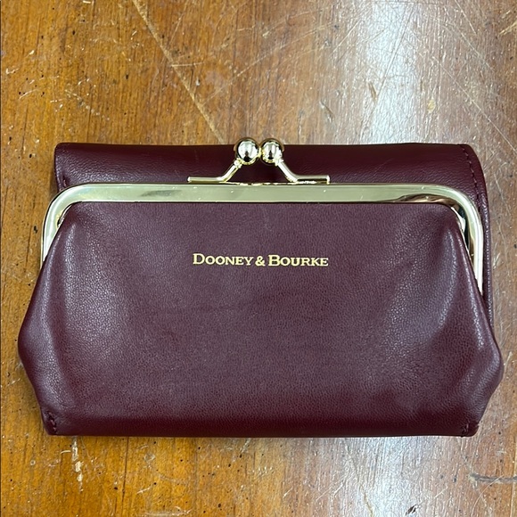Dooney & Bourke Handbags - RARE Vintage Dooney & Bourke Burgundy Kiss Lock wallet